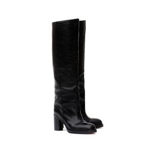 Proenza Schouler Chunky Heel Pull On Italian Leather Knee Tall Boots Boots